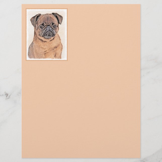Brussel, utjämnad målning Original Hund Art (Framsida)