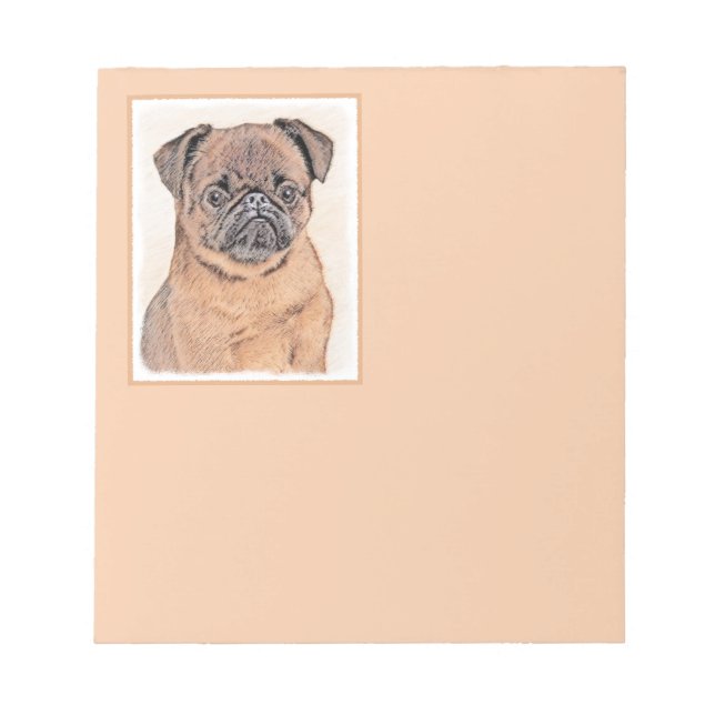 Brussel, utjämnad målning Original Hund Art Anteckningsblock (Framsida)