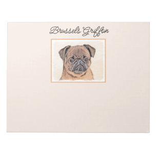 Brussel, utjämnad målning Original Hund Art Anteckningsblock