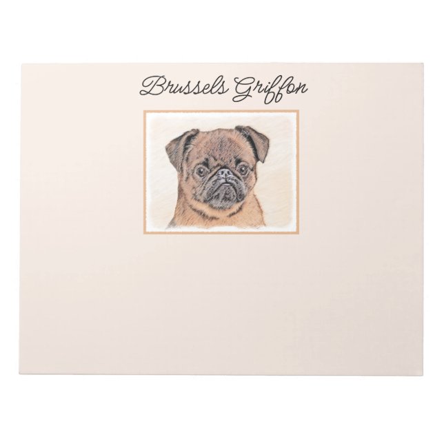 Brussel, utjämnad målning Original Hund Art Anteckningsblock (Framsida)