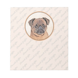 Brussel, utjämnad målning Original Hund Art Anteckningsblock