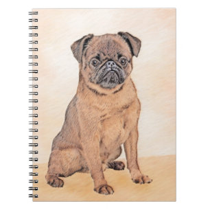 Brussel, utjämnad målning Original Hund Art Anteckningsbok