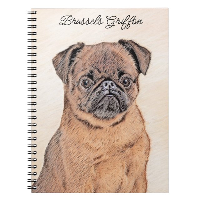 Brussel, utjämnad målning Original Hund Art Anteckningsbok (Framsidan)