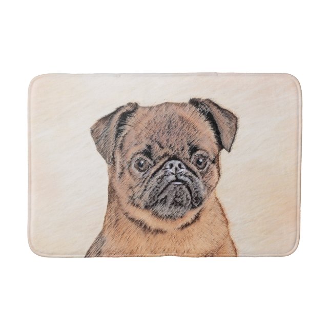 Brussel, utjämnad målning Original Hund Art Badrumsmatta (Framsidan)