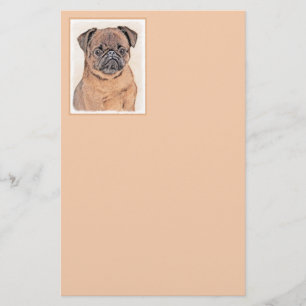 Brussel, utjämnad målning Original Hund Art Brevpapper