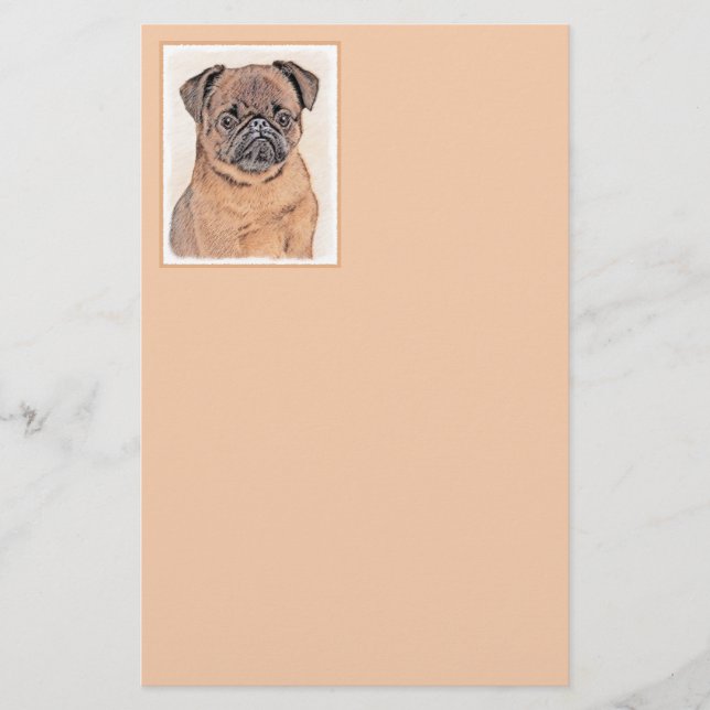 Brussel, utjämnad målning Original Hund Art Brevpapper (Framsida)