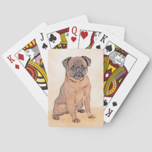 Brussel, utjämnad målning Original Hund Art Casinokort