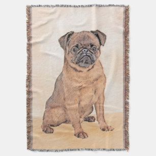Brussel, utjämnad målning Original Hund Art Filt