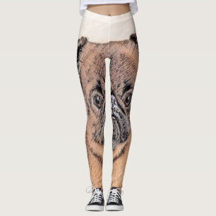 Brussel, utjämnad målning Original Hund Art Leggings