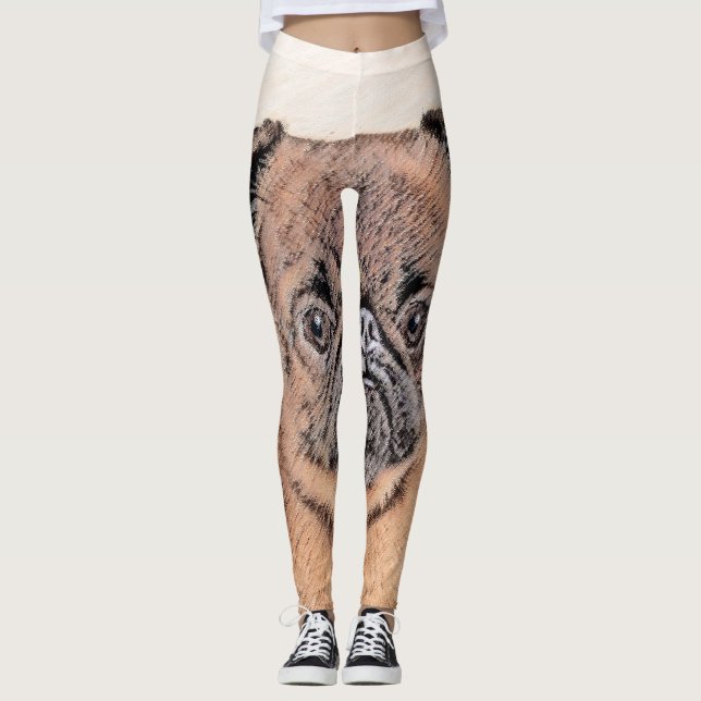 Brussel, utjämnad målning Original Hund Art Leggings (Framsida)