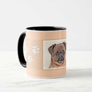 Brussel, utjämnad målning Original Hund Art Mugg