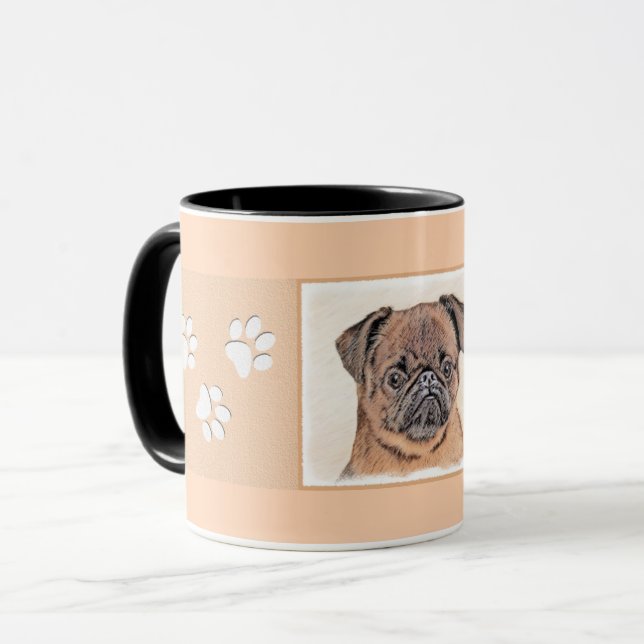 Brussel, utjämnad målning Original Hund Art Mugg (Framsida vänster)
