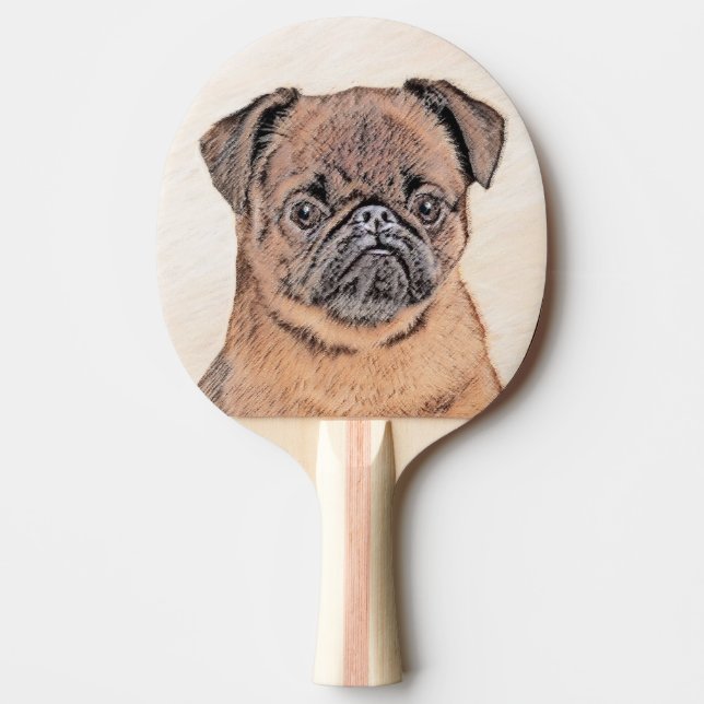 Brussel, utjämnad målning Original Hund Art Pingisracket (Framsidan)
