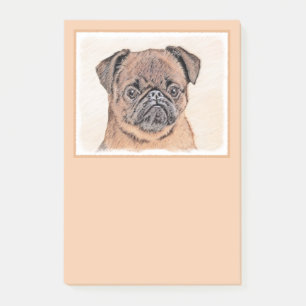 Brussel, utjämnad målning Original Hund Art Post-it Block