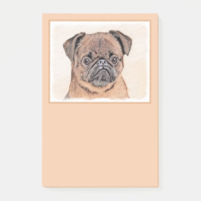 Brussel, utjämnad målning Original Hund Art Post-it Block (Framsida)