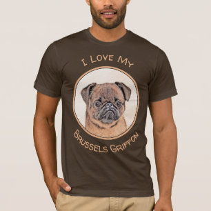 Brussel, utjämnad målning Original Hund Art T Shirt