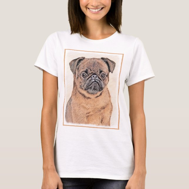 Brussel, utjämnad målning Original Hund Art T Shirt (Framsida)