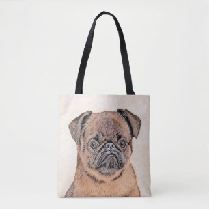 Brussel, utjämnad målning Original Hund Art Tygkasse