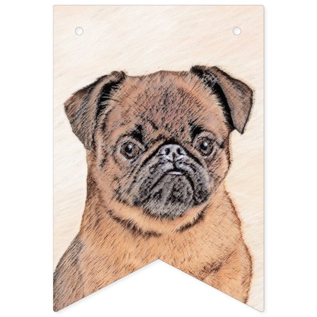 Brussel, utjämnad målning Original Hund Art Vimplar (Första flaggan)
