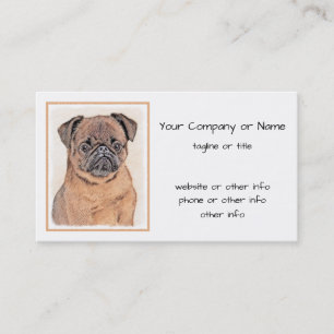Brussel, utjämnad målning Original Hund Art Visitkort