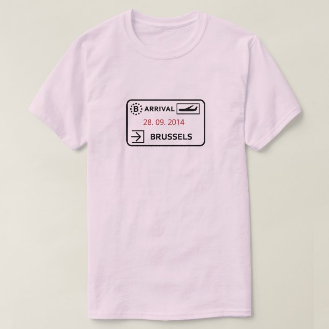 Brussels airport passport stamp t shirt (Design framsida)
