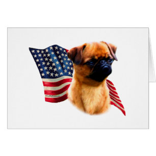 Brussels Griffon Flagga Hälsningskort