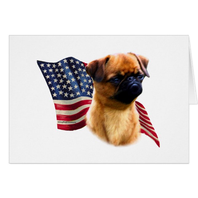 Brussels Griffon Flagga Hälsningskort (Framsidan Horizontal)