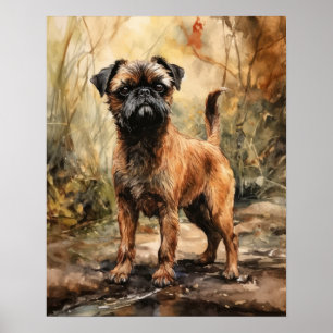 Brussels Griffon Hund Art Print Poster