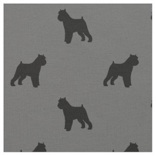 Brussels Griffon Hund aveln Silhouettes Patterned Tyg