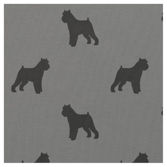 Brussels Griffon Hund aveln Silhouettes Patterned Tyg (Närbild)