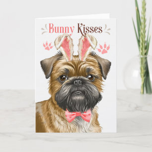 Brussels Griffon Hund i Bunny Öron för Påsk Helgkort