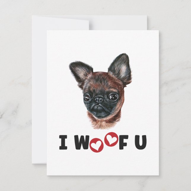 Brussels Griffon Hund I Woof You (Framsida)