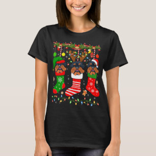 Brussels Griffon Hund in jul Socks Ljus Xma T Shirt