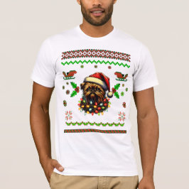 Brussels Griffon Hund jul Hat Julafton T Shirt