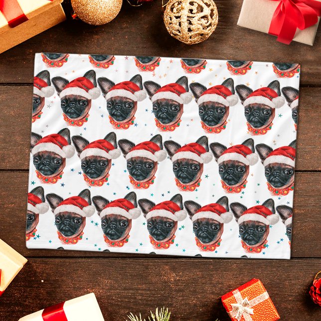 Brussels Griffon Hundras Jul Fleecefilt (Skapare uppladdad)