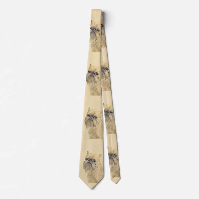 Brussels Griffon-målning - Söt Original Hundkonst Slips (Framsida)