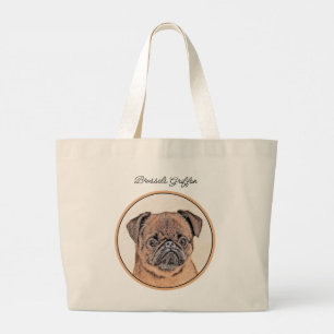 Brussels Griffon Painting Red Smooth Cute Hund Art Jumbo Tygkasse