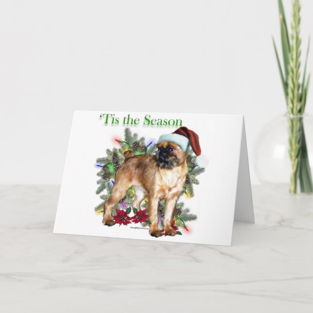 Brussels Griffon 'Tis Helgkort (Framsida)