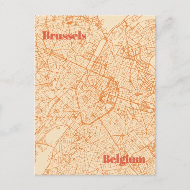 Brussels Map Vykort (Framsida)