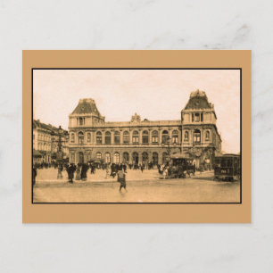 Brussels Railroad station, horsecar Vykort