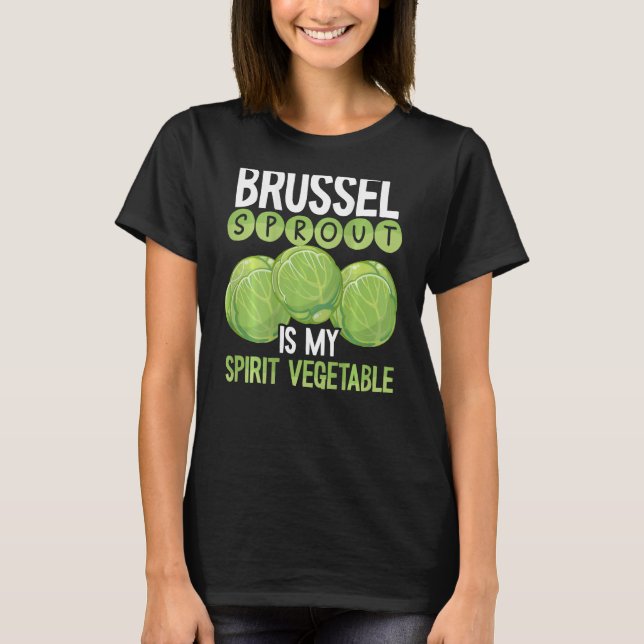 Brussels Sprout Is My Spirit Vegetable Backprint V T Shirt (Framsida)