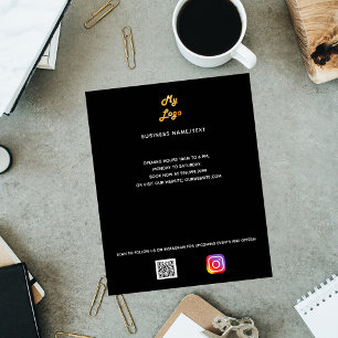 Brussvart logotyp för qr-kodinstagram flygblad