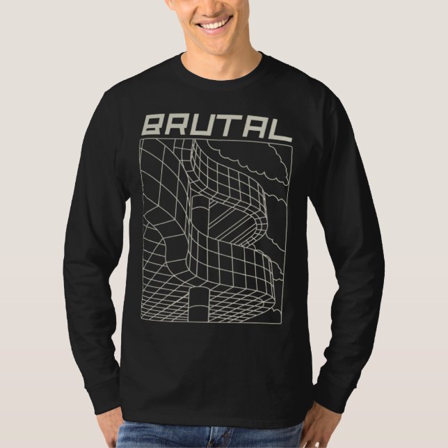 Brutal Brutalist Architecture Mid Century Architec T Shirt (Framsida)