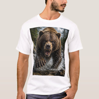Brutal Grizzlybjörn – Hyperrealistisk 3D T Shirt