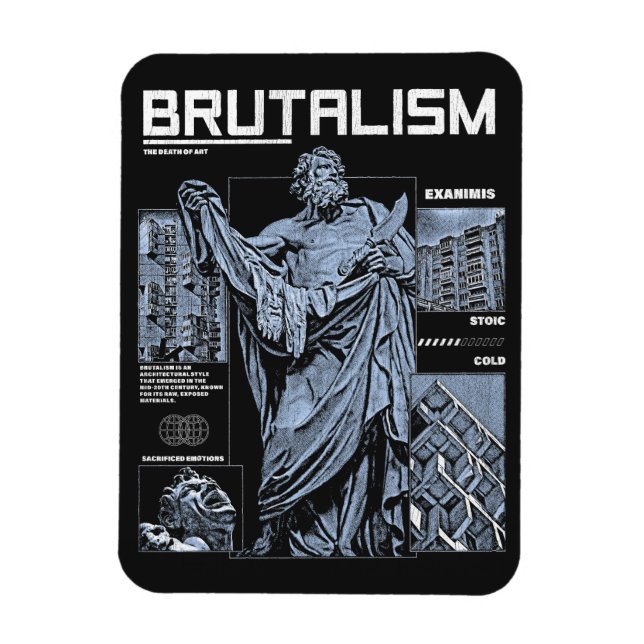 Brutalism - Brutalist Streetwear Design Magnet (Vertikal)
