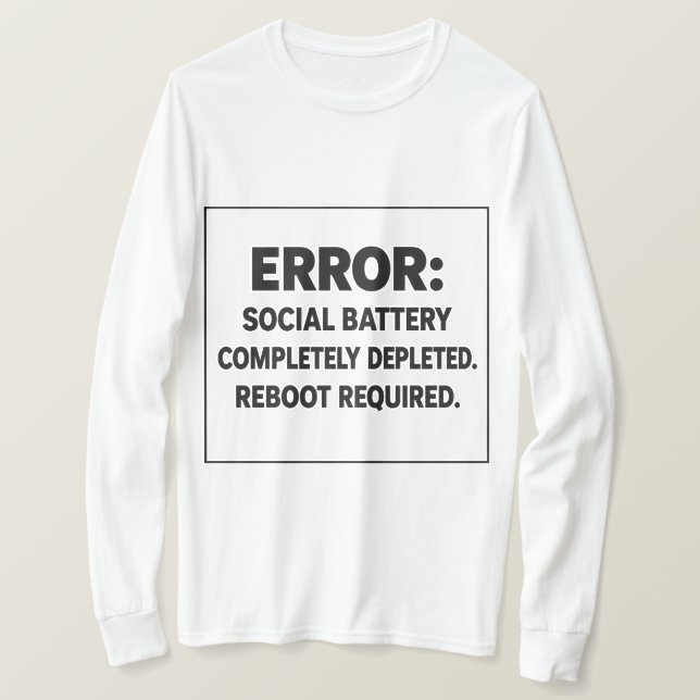 Brutalist Error Socialt Batteri Urladdat T-Shirt (Design framsida)
