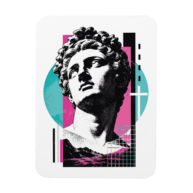 Brutalist Retro Jesus Grekisk Staty Kolosserbrevet Magnet (Vertikal)