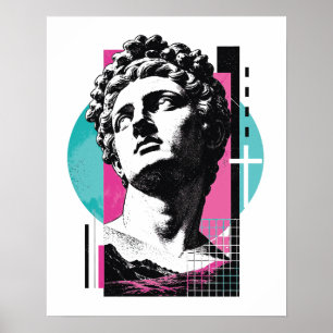 Brutalist Retro Jesus Grekisk Staty Kolosserbrevet Poster