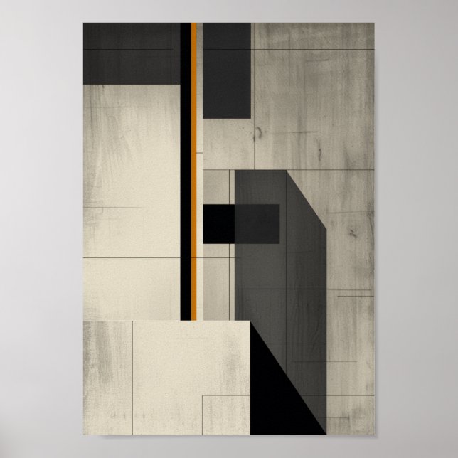 Brutalistisk arkitektur minimalistisk väggkonst (Framsidan)