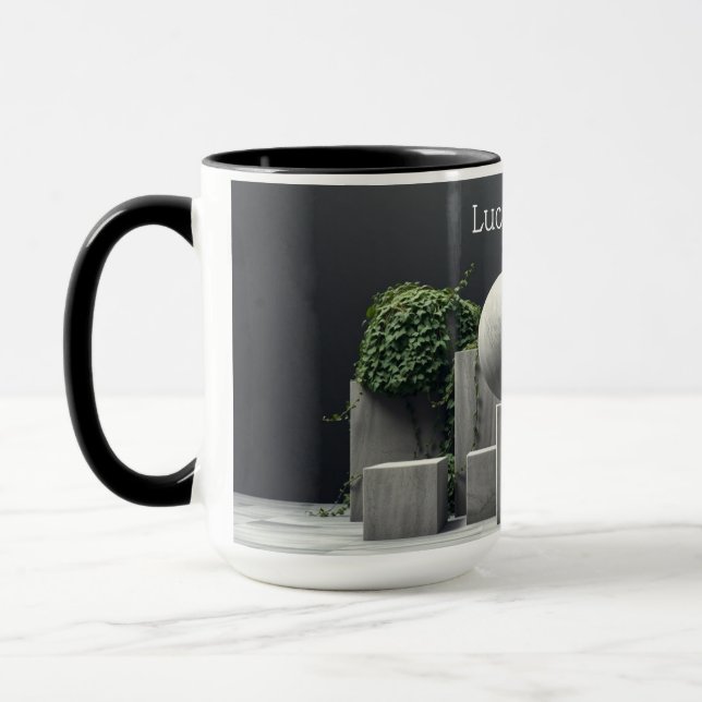 Brutalistisk Botanik Modern Betongblad Mugg (Vänster)